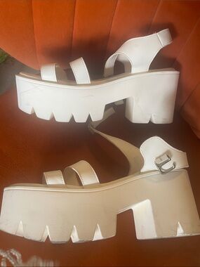 SHEIN white platform strappy sandals
